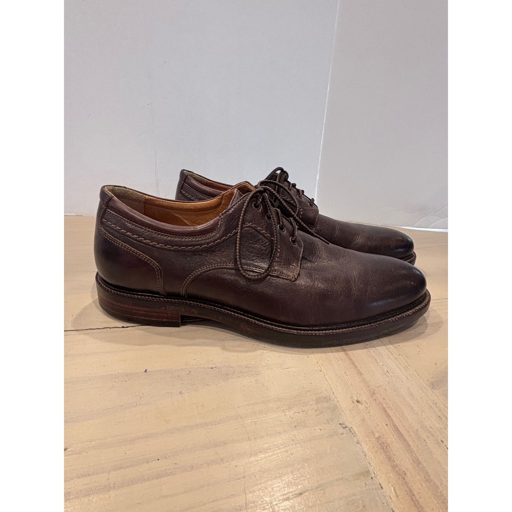 Johnston & Murphy 1850 Mens 10.5 M Brown Leather Lug Sole Derby Shoes 20-8930